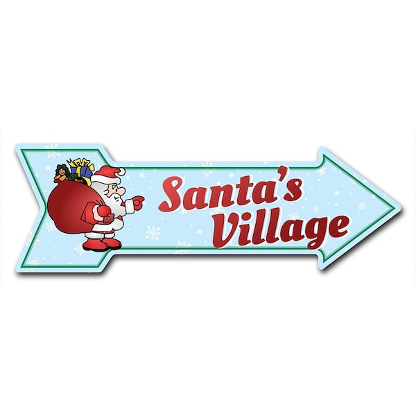 Santas Village Arrow Decal Funny Home Decor 36in Wide